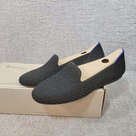 Rothy’s The Loafer Women's Size US 6.5 Black Honey Round Toe Slip On Flat Shoe - Picture 3 of 8
